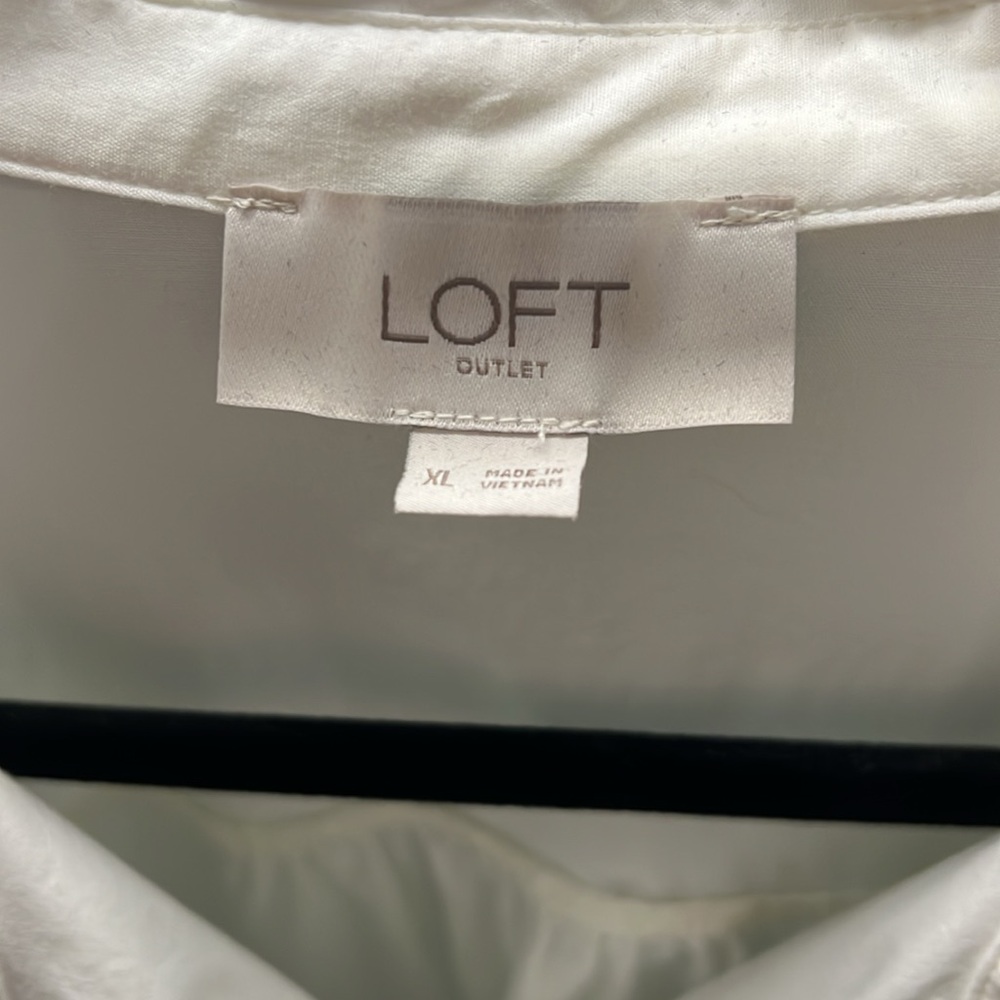 LOFT White Button Down Shirt - Picture 6 of 7